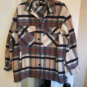Zara plaid wool schaket